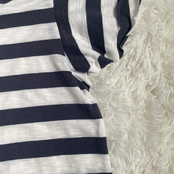 Allison Joy. Size large. Flutter sleeve, black and white striped top. - Picture 5 of 5